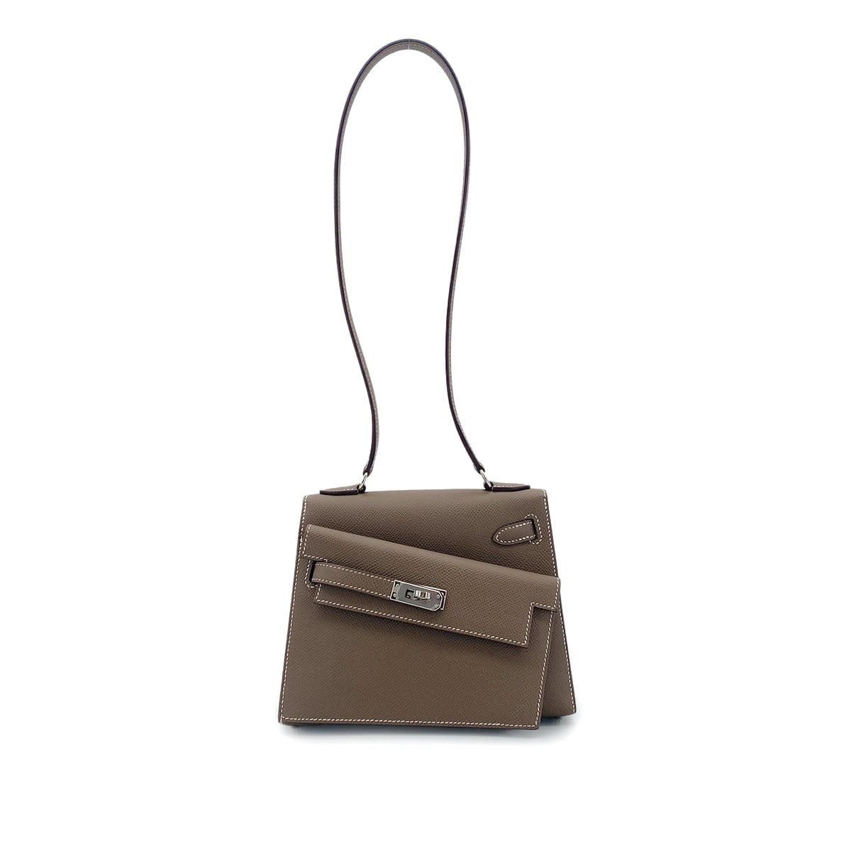 Luxury Promise Japan HERMES KELLY 20 SELLIER EN DESORDRE ETOUPE EPSOM SHOULDER BAG U PHW 90305224