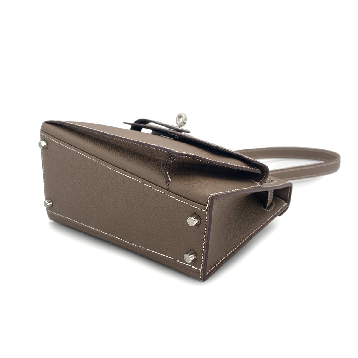 Luxury Promise Japan HERMES KELLY 20 SELLIER EN DESORDRE ETOUPE EPSOM SHOULDER BAG U PHW 90305224