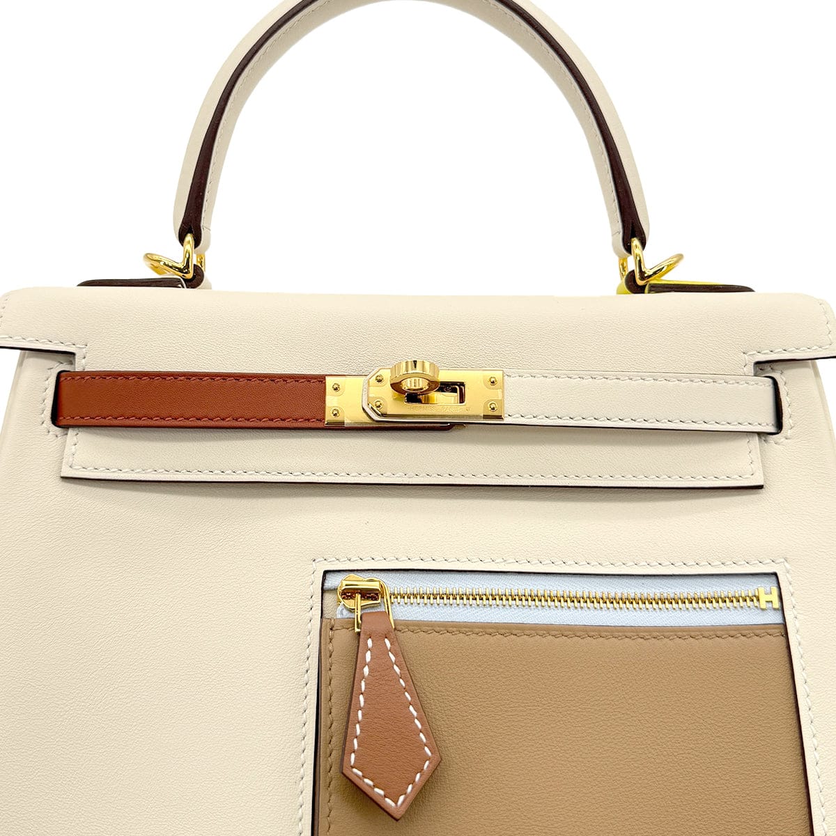 Luxury Promise Japan HERMES KELLY 25 COLORMATIC RETOURNE NATA CHAI CUIVRE MAUVE SYLVESTRE BLUE BRUME LIME VEAU SWIFT HAND SHOULDER BAG U GHW 90306261