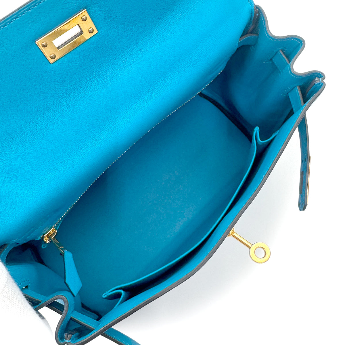 Luxury Promise Japan HERMES KELLY 25 RETOURNE BLUE FRIDA VEAU SWIFT HAND SHOULDER BAG Y GHW 90302908
