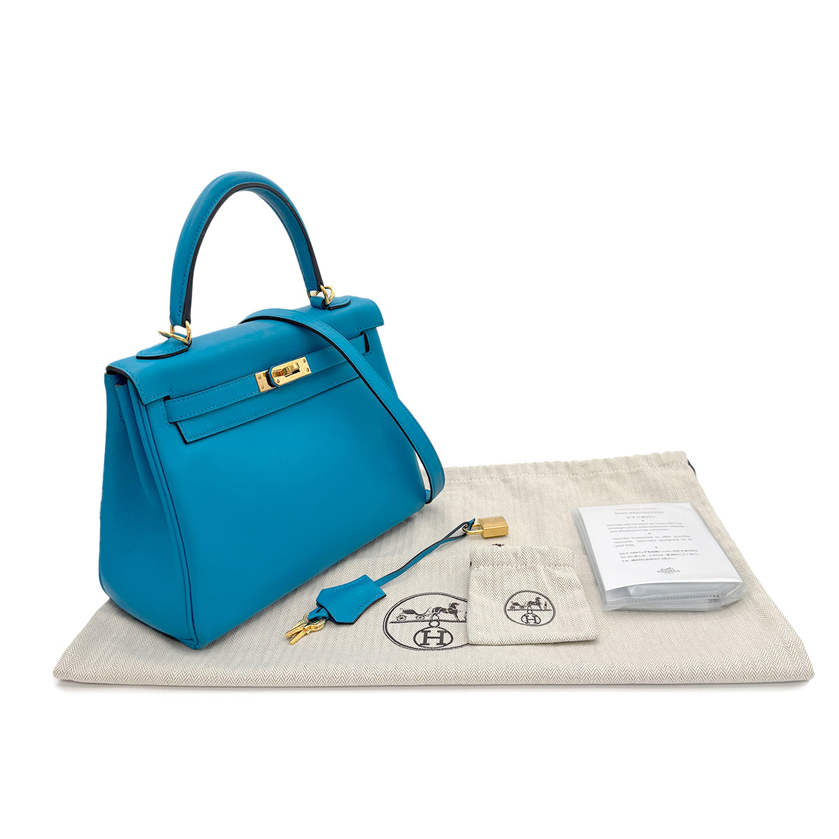 Luxury Promise Japan HERMES KELLY 25 RETOURNE BLUE FRIDA VEAU SWIFT HAND SHOULDER BAG Y GHW 90302908