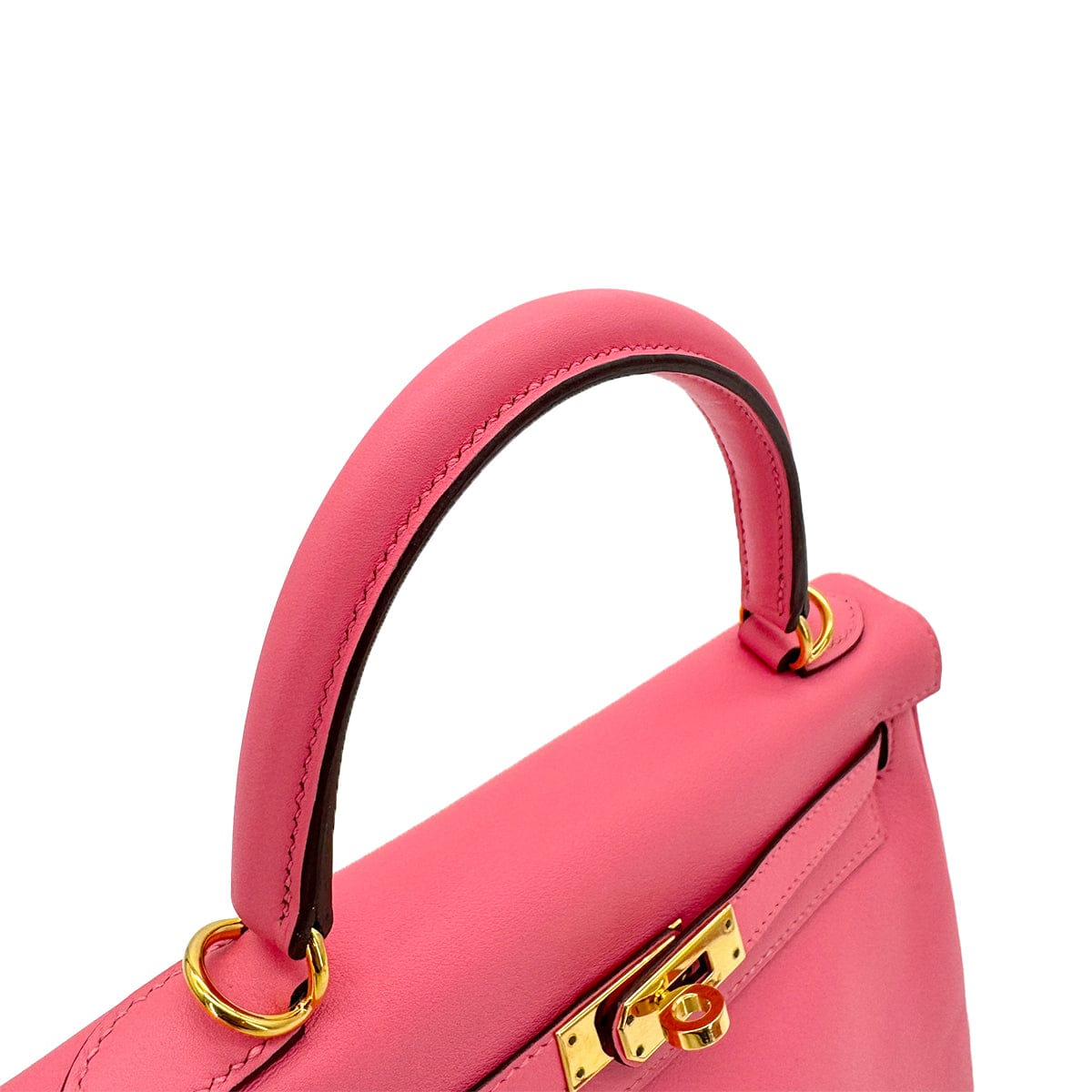 Luxury Promise Japan HERMES KELLY 25 RETOURNE ROSE AZALEE SWIFT HAND SHOULDER BAG D GHW 90296570