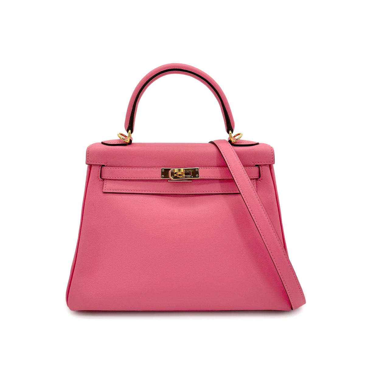 Luxury Promise Japan HERMES KELLY 25 RETOURNE ROSE AZALEE SWIFT HAND SHOULDER BAG D GHW 90296570