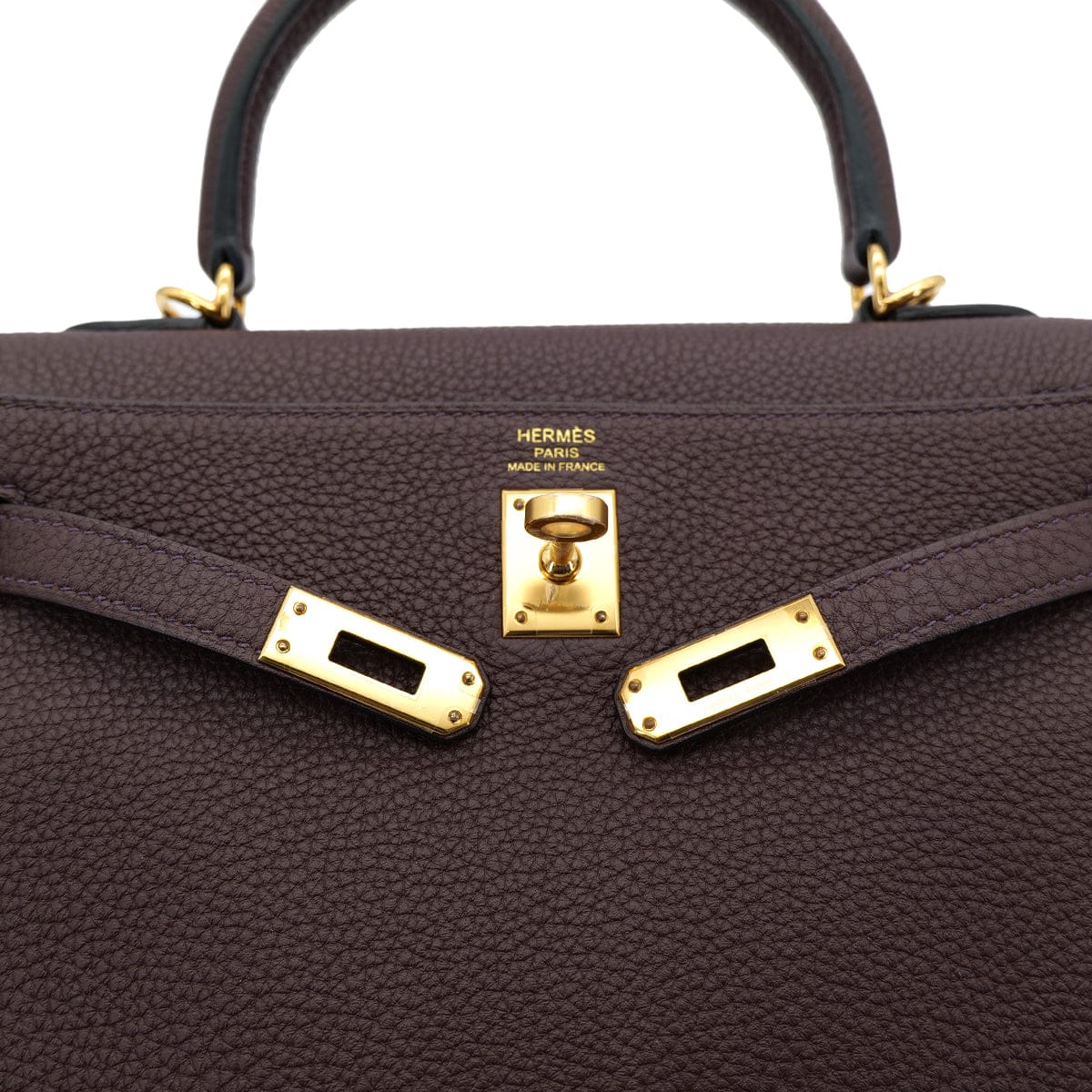 Luxury Promise Japan HERMES KELLY 25 RETOURNE ROUGE SELLIER TOGO HAND SHOULDER BAG B GHW 90301725