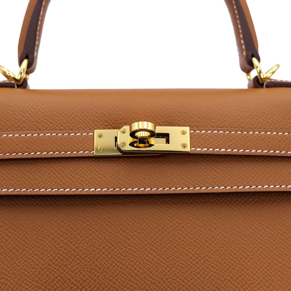 Luxury Promise Japan HERMES KELLY 25 SELLIER GOLD EPSOM HAND SHOULDER BAG B GHW 90301628