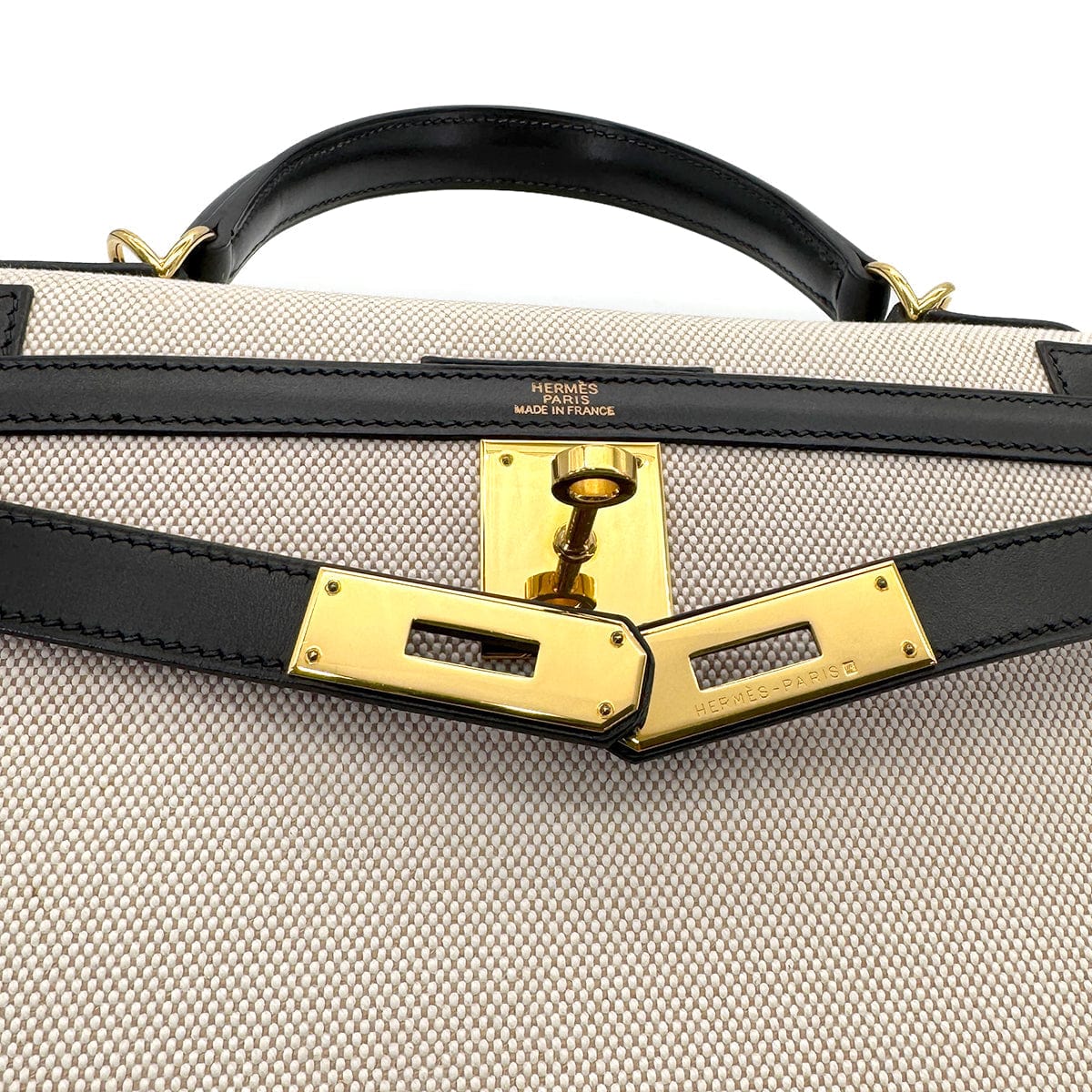 Luxury Promise Japan HERMES KELLY 28 BLACK BOXCALF TOILE H HAND SHOULDER BAG □F GHW 90269596