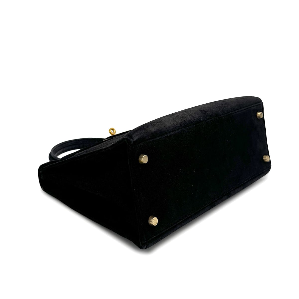 Luxury Promise Japan HERMES KELLY 28 RETORNE BLACK DEBRIS HAND BAG 2000 SQUARE D GOLD HARDWARE 90318612