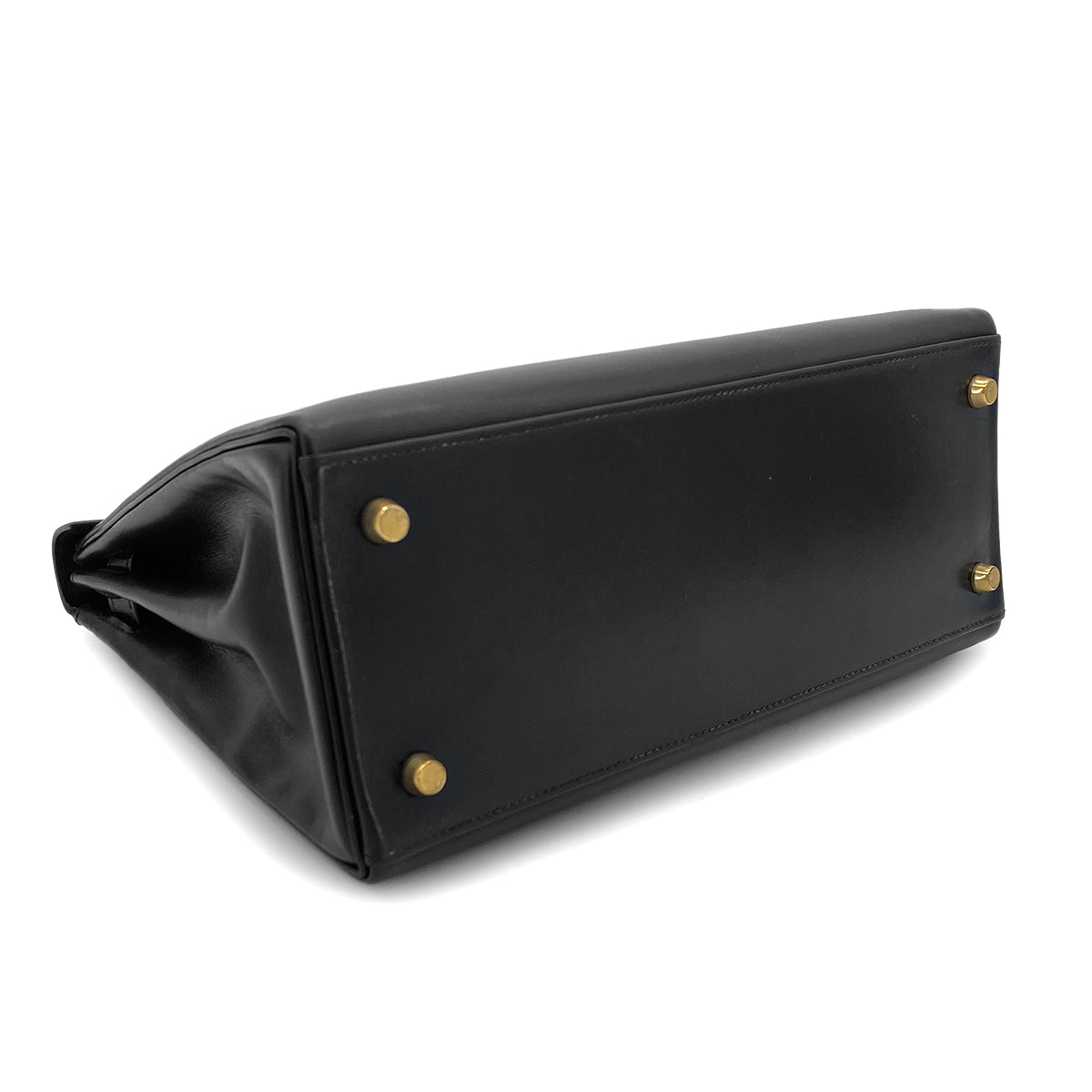 Luxury Promise Japan HERMES KELLY 28 RETOURNE BLACK BOX CALF HAND BAG 〇W GHW 90301095
