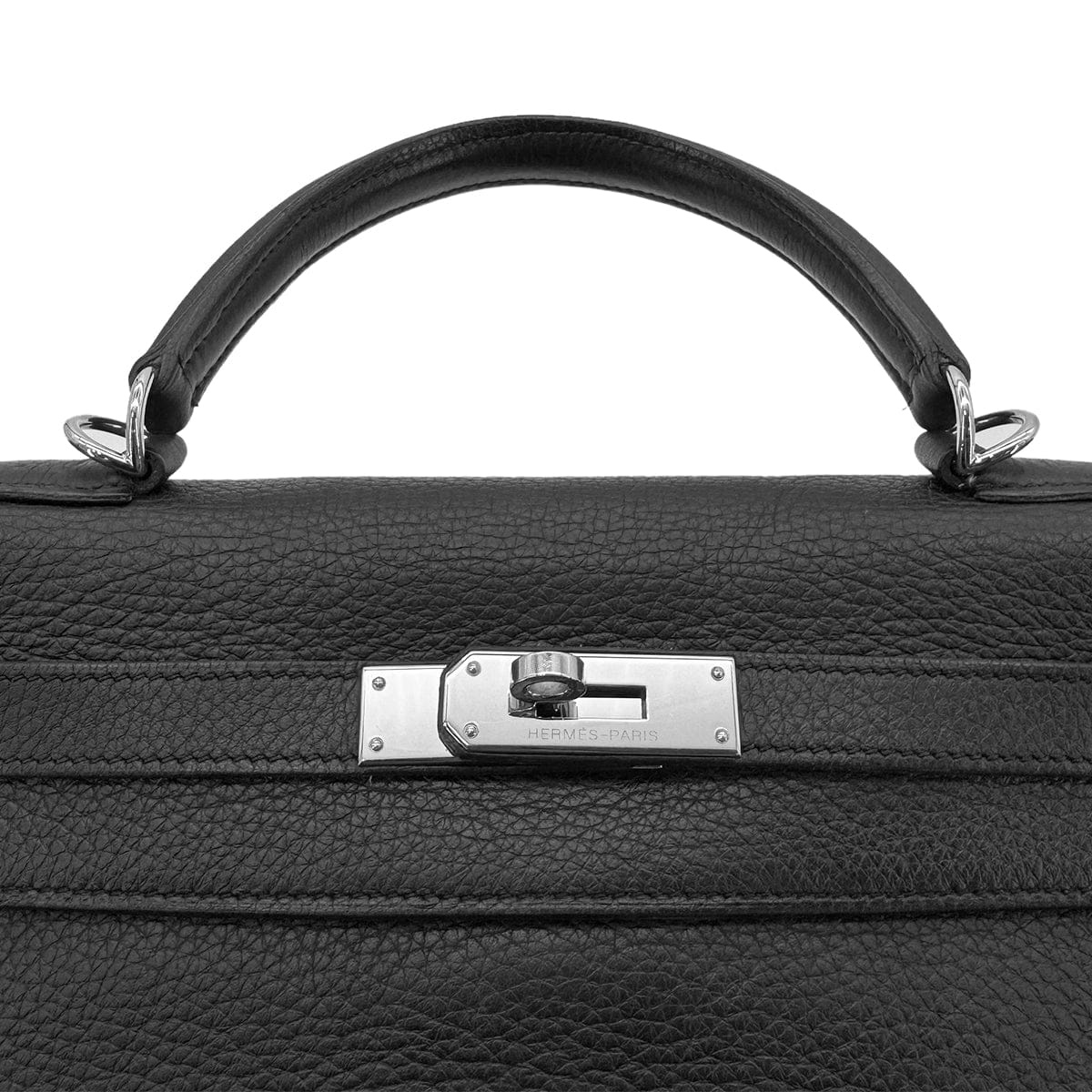 Luxury Promise Japan HERMES KELLY 28 RETOURNE BLACK TAURILLON CLEMENCE HAND SHOULDER BAG □J SHW 90279006