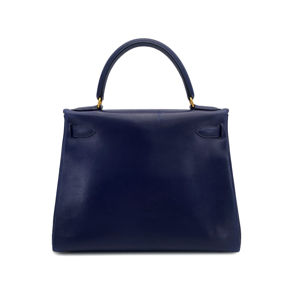 Luxury Promise Japan HERMES KELLY 28 RETOURNE BLUE BOXCALF HAND SHOULDER BAG 1995 CIRCLE Y GOLD HARDWARE 90308969