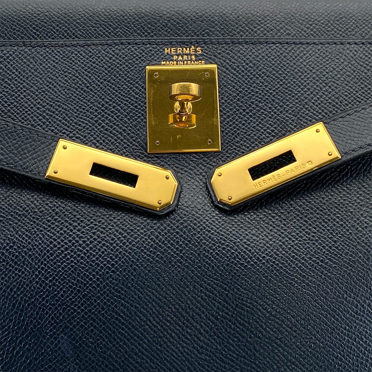 Luxury Promise Japan HERMES KELLY 28 RETOURNE BLUE INDIGO COUCHEVEL HAND SHOULDER BAG 1994 CIRCLE X GOLD HARDWARE 90311963