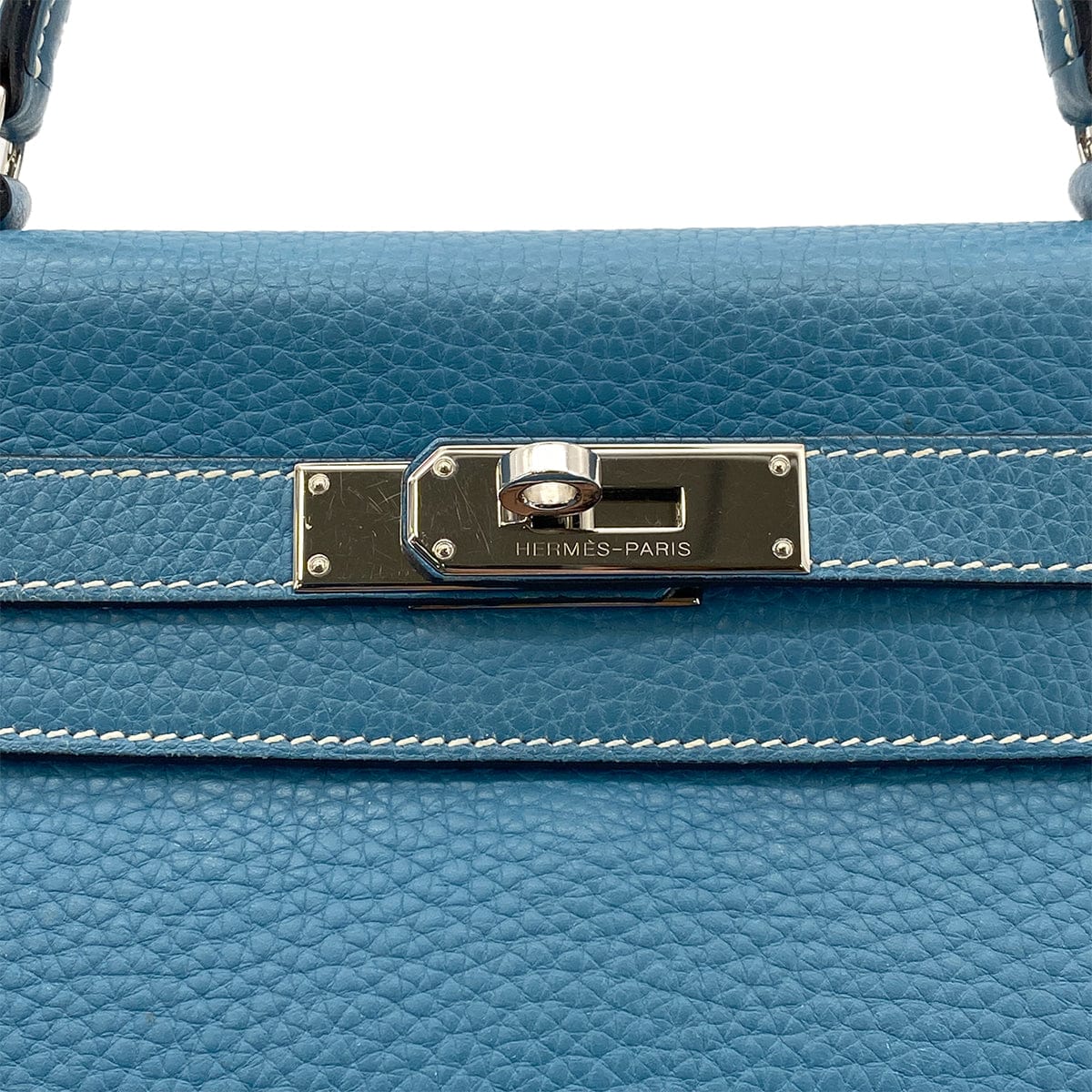 Luxury Promise Japan HERMES KELLY 28 RETOURNE BLUE JEAN TAURILLON CLEMENCE HAND SHOULDER BAG □J SHW 90301735