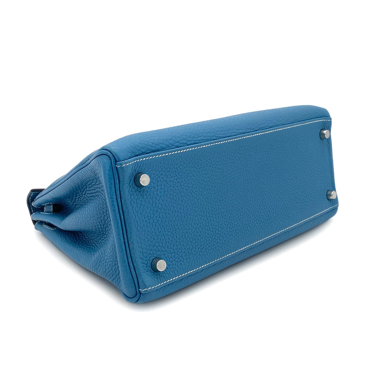 Luxury Promise Japan HERMES KELLY 28 RETOURNE BLUE JEAN TAURILLON CLEMENCE HAND SHOULDER BAG □J SHW 90301735