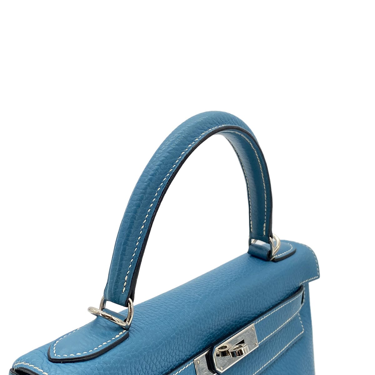 Luxury Promise Japan HERMES KELLY 28 RETOURNE BLUE JEAN TAURILLON CLEMENCE HAND SHOULDER BAG □J SHW 90301735
