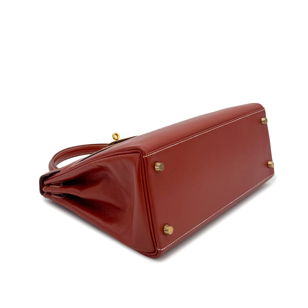 Luxury Promise Japan HERMES KELLY 28 RETOURNE BRICK BOX CALF HAND SHOULDER BAG 〇X GHW 90304917