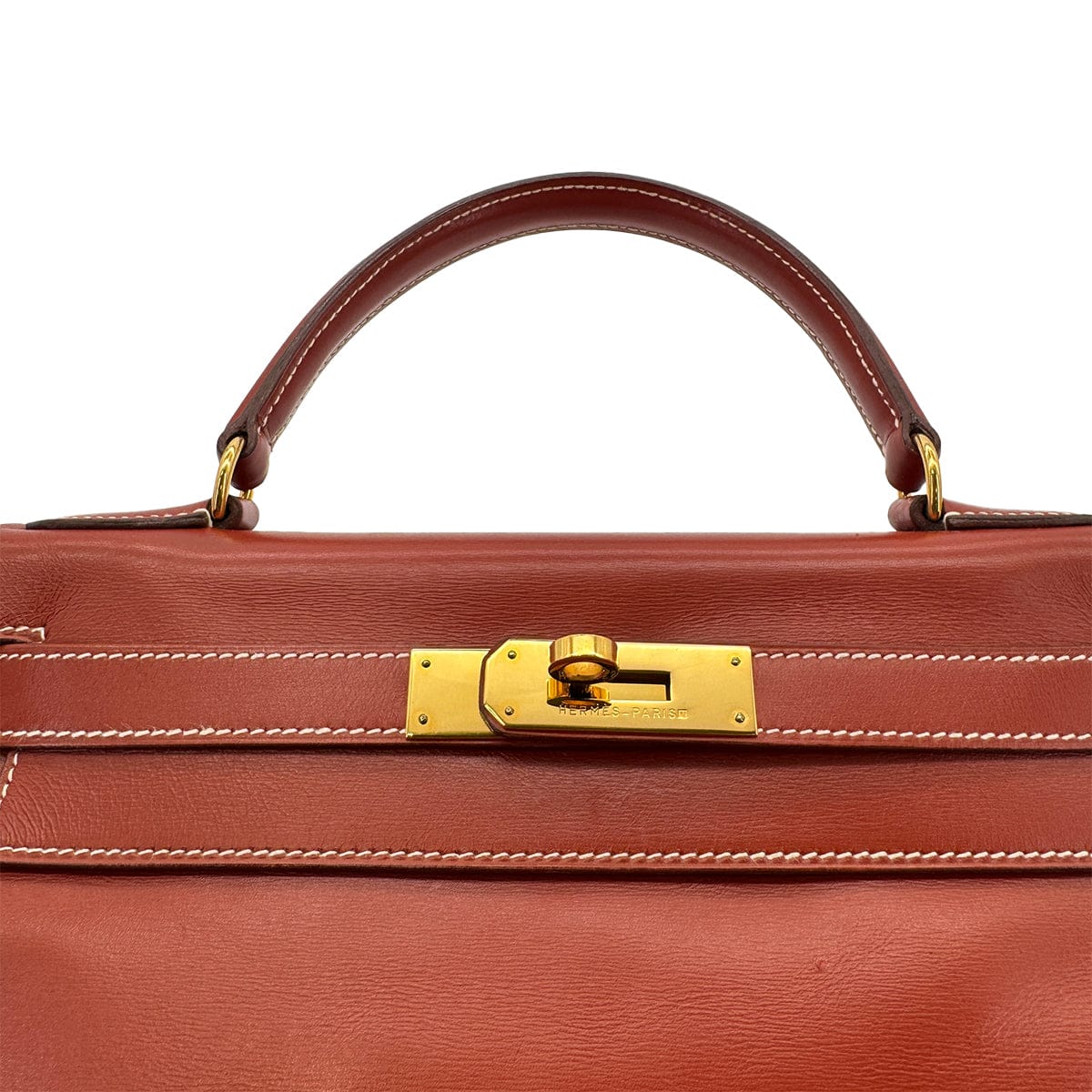 Luxury Promise Japan HERMES KELLY 28 RETOURNE BRICK BOX CALF HAND SHOULDER BAG 〇X GHW 90304917