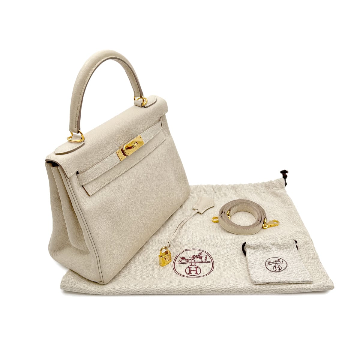 Luxury Promise Japan HERMES KELLY 28 RETOURNE CRAIE TAURILLON NOVILLO HAND SHOULDER BAG X GHW 90294143