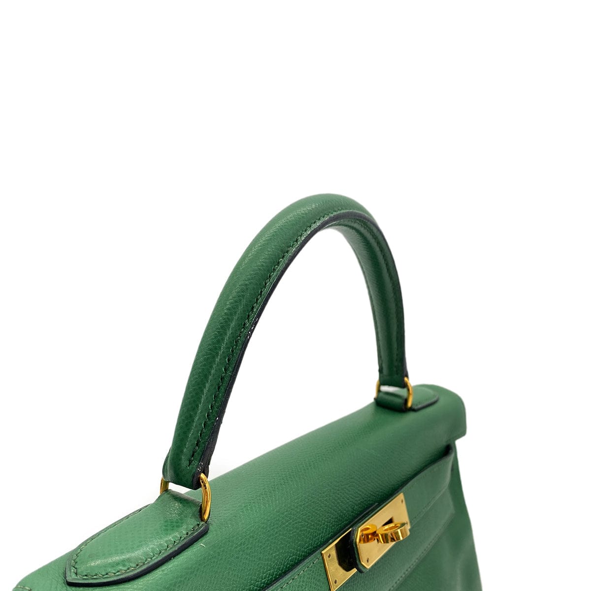Luxury Promise Japan HERMES KELLY 28 RETOURNE GREEN COUCHEVEL HAND SHOULDER BAG 〇U GHW 90294824