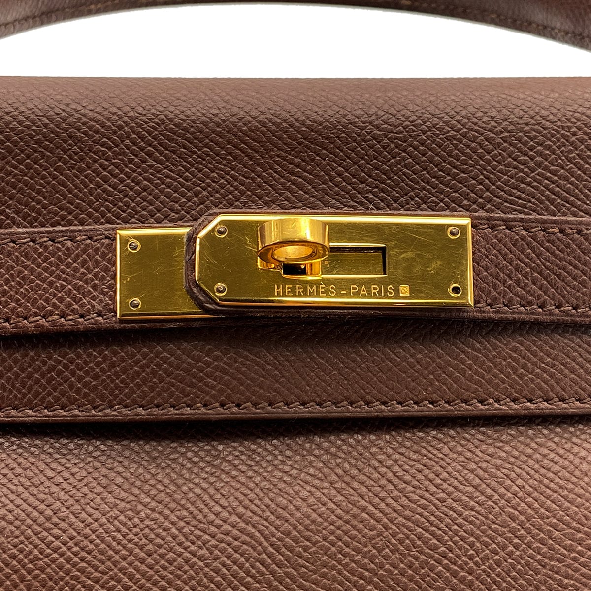 Luxury Promise Japan HERMES KELLY 28 RETOURNE HAVANE COUCHEVEL HAND SHOULDER BAG 1996 CIRCLE Z GOLD HARDWARE 90317925