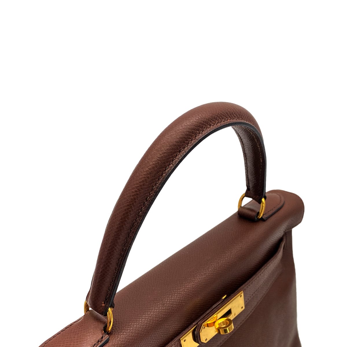 Luxury Promise Japan HERMES KELLY 28 RETOURNE HAVANE COUCHEVEL HAND SHOULDER BAG 1996 CIRCLE Z GOLD HARDWARE 90317925