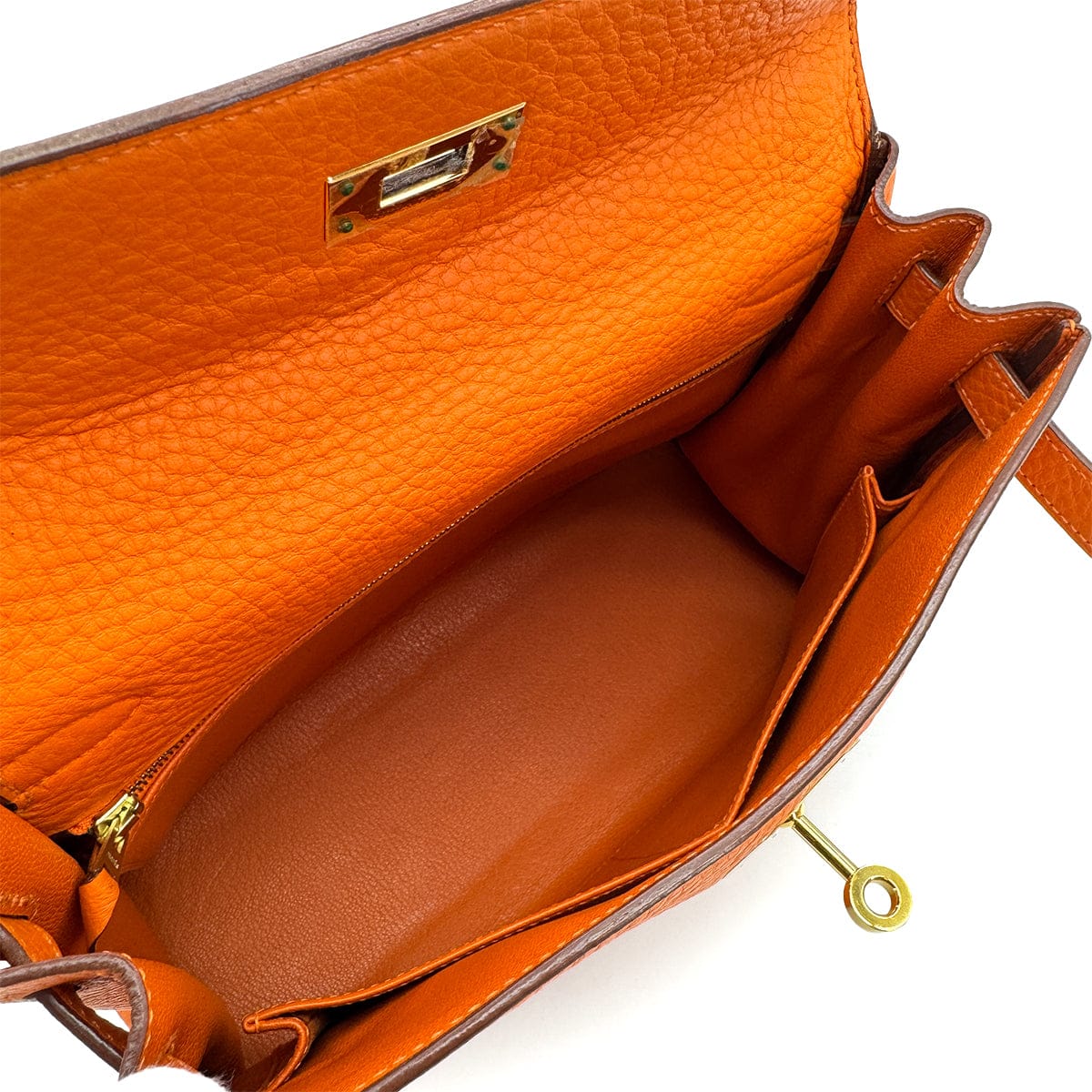 Luxury Promise Japan HERMES KELLY 28 RETOURNE ORANGE TAURILLON CLEMENCE HAND SHOULDER BAG □G GOLD HARDWARE 90309670