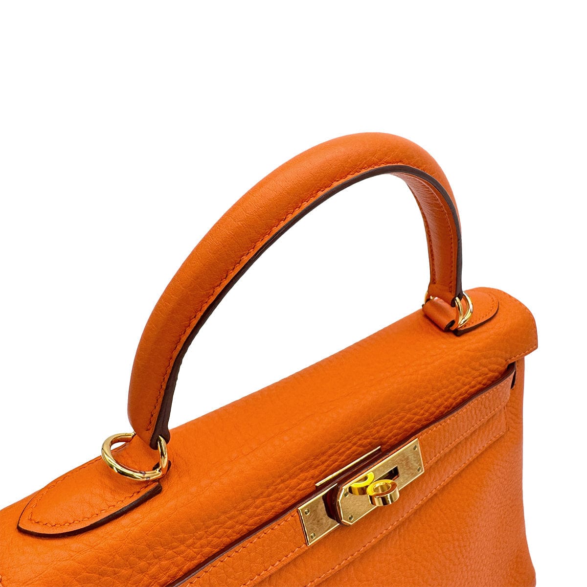 Luxury Promise Japan HERMES KELLY 28 RETOURNE ORANGE TAURILLON CLEMENCE HAND SHOULDER BAG □G GOLD HARDWARE 90309670