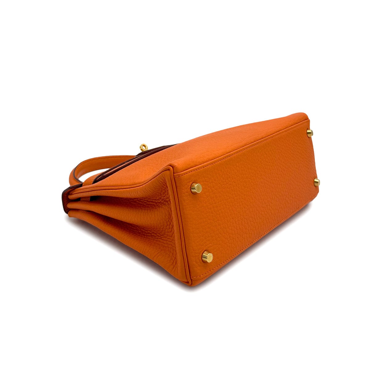 Luxury Promise Japan HERMES KELLY 28 RETOURNE ORANGE TAURILLON CLEMENCE HAND SHOULDER BAG □G GOLD HARDWARE 90309670