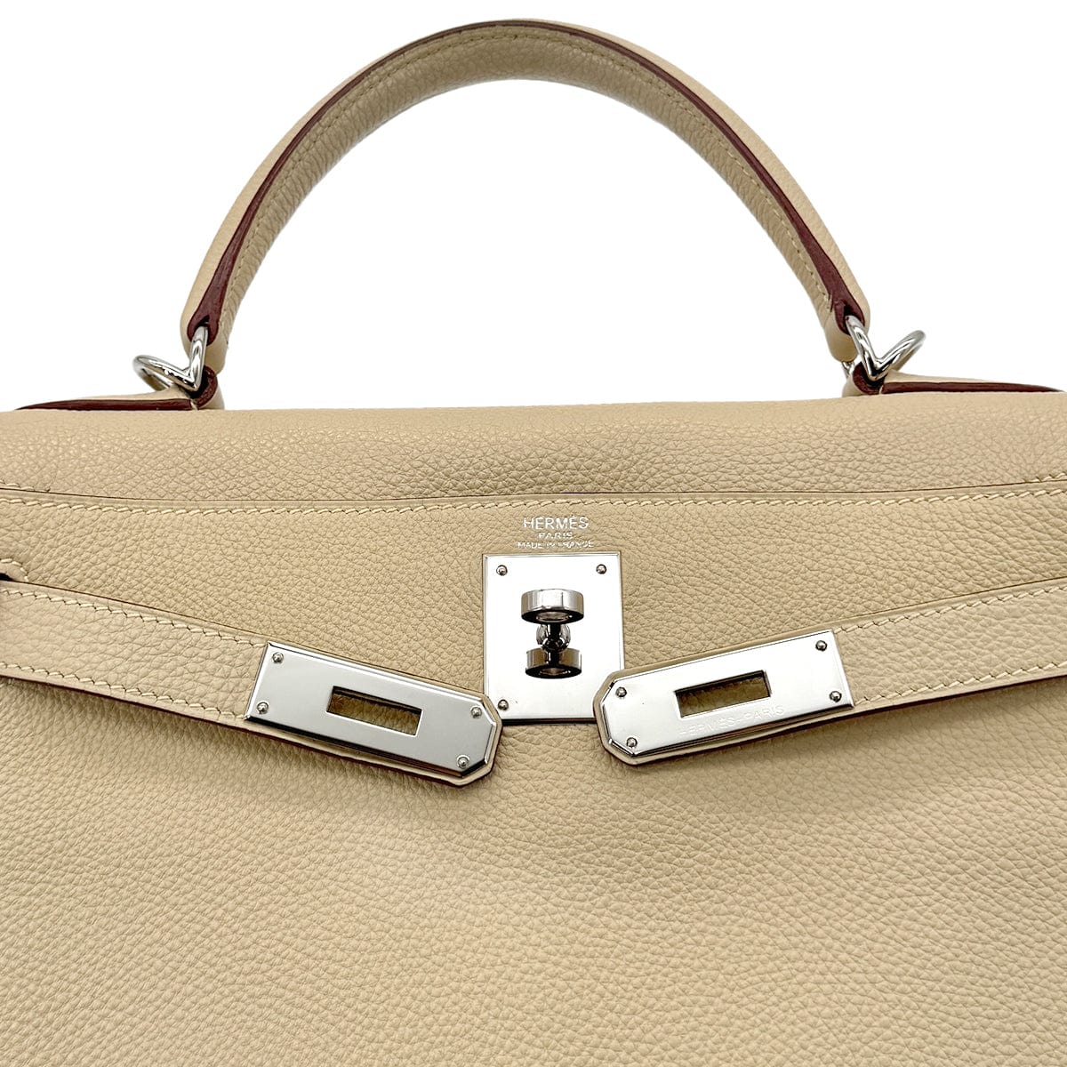 Luxury Promise Japan HERMES KELLY 28 RETOURNE PARCHEMIN TOGO HAND SHOULDER BAG □K SHW 90293009