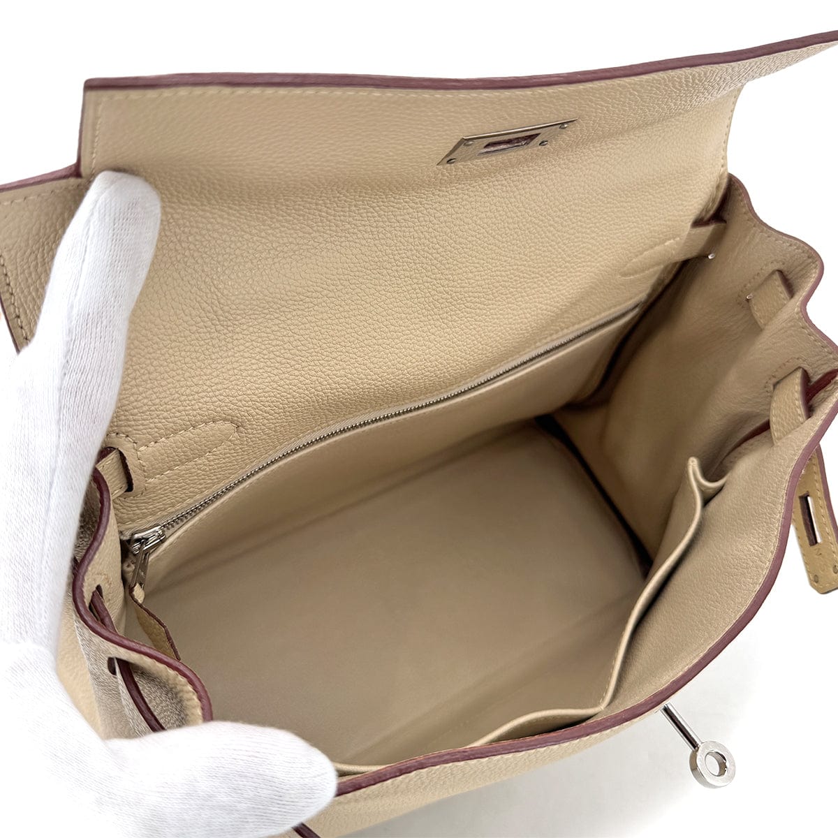 Luxury Promise Japan HERMES KELLY 28 RETOURNE PARCHEMIN TOGO HAND SHOULDER BAG □K SHW 90293009