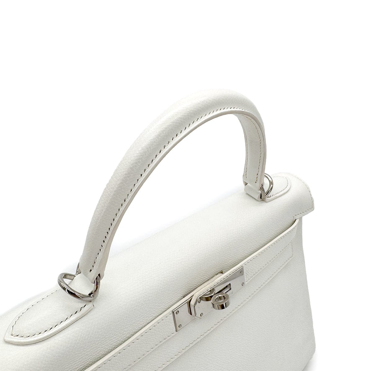 Luxury Promise Japan HERMES KELLY 28 RETOURNE WHITE BLEU JEAN VEAU EPSOM HAND SHOULDER BAG □I SHW 90295747