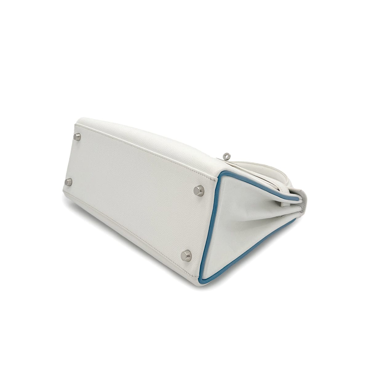 Luxury Promise Japan HERMES KELLY 28 RETOURNE WHITE BLEU JEAN VEAU EPSOM HAND SHOULDER BAG □I SHW 90295747