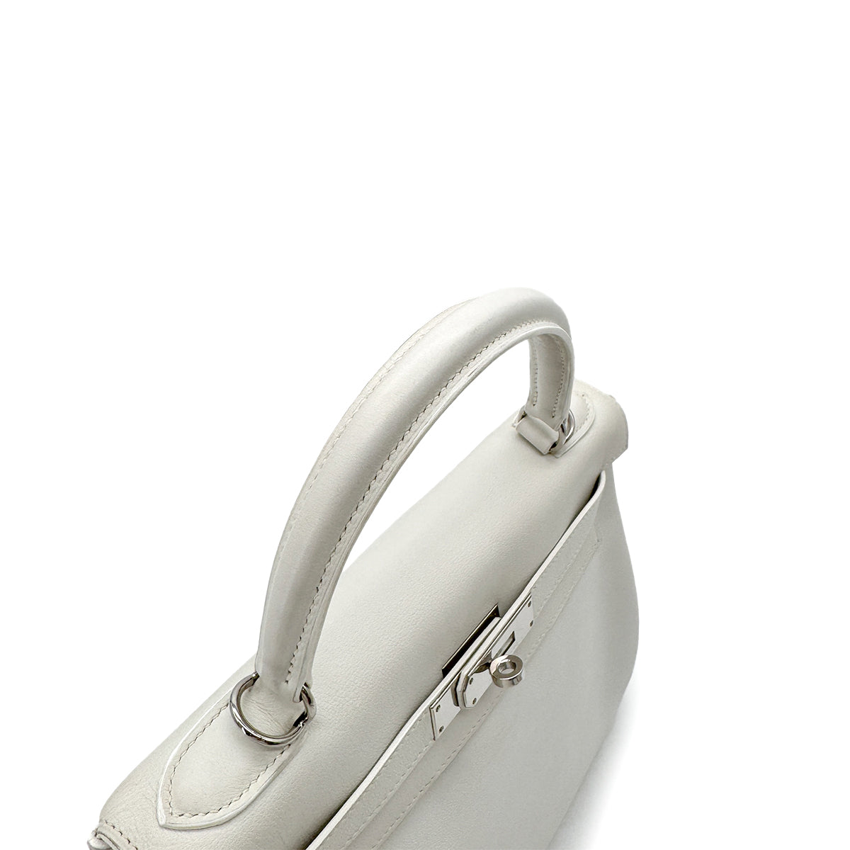 Luxury Promise Japan HERMES KELLY 28 RETOURNE WHITE SWIFT HAND SHOULDER BAG □L SHW 90292996