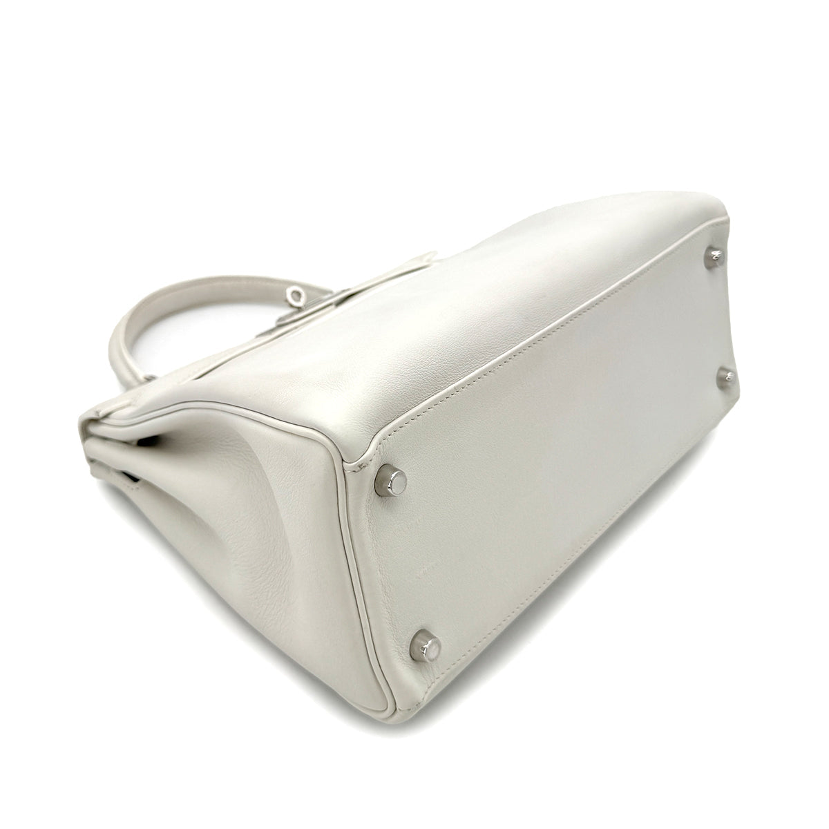Luxury Promise Japan HERMES KELLY 28 RETOURNE WHITE SWIFT HAND SHOULDER BAG □L SHW 90292996