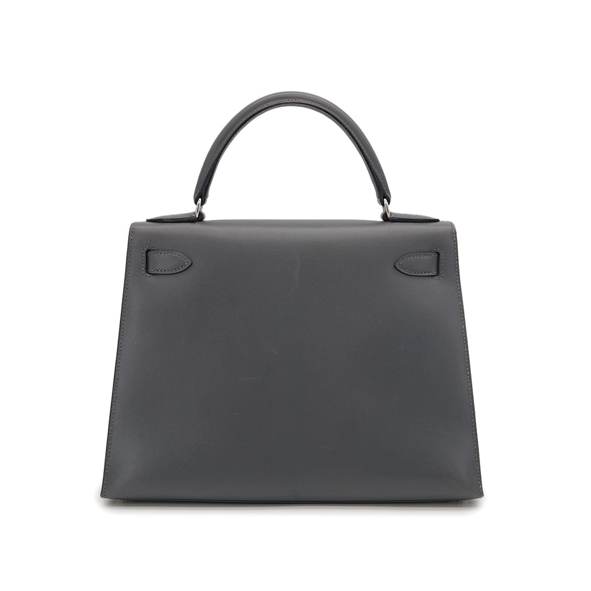 Luxury Promise Japan HERMES KELLY 28 SELLIER ARDOISE BOXCALF HAND SHOULDER BAG 1999 SQUARE C SILVER HARDWARE 90325595