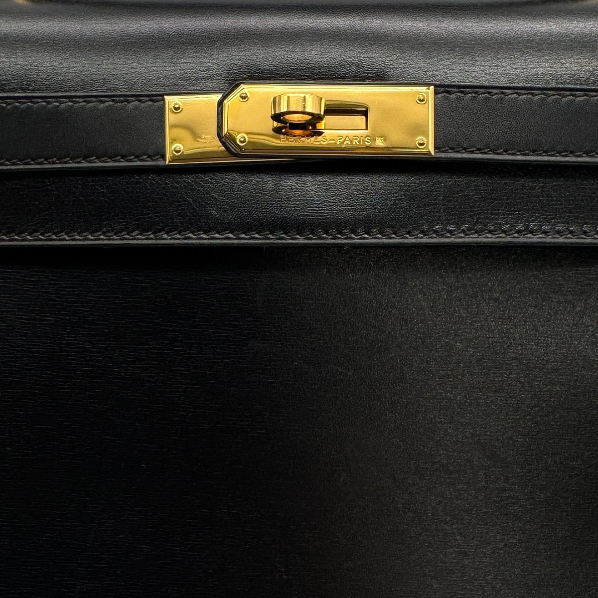 Luxury promise Japan HERMES KELLY 28 SELLIER BLACK BOXCALF HAND SHOULDER BAG 1996 CIRCLE Z GOLD HARDWRE 90317720