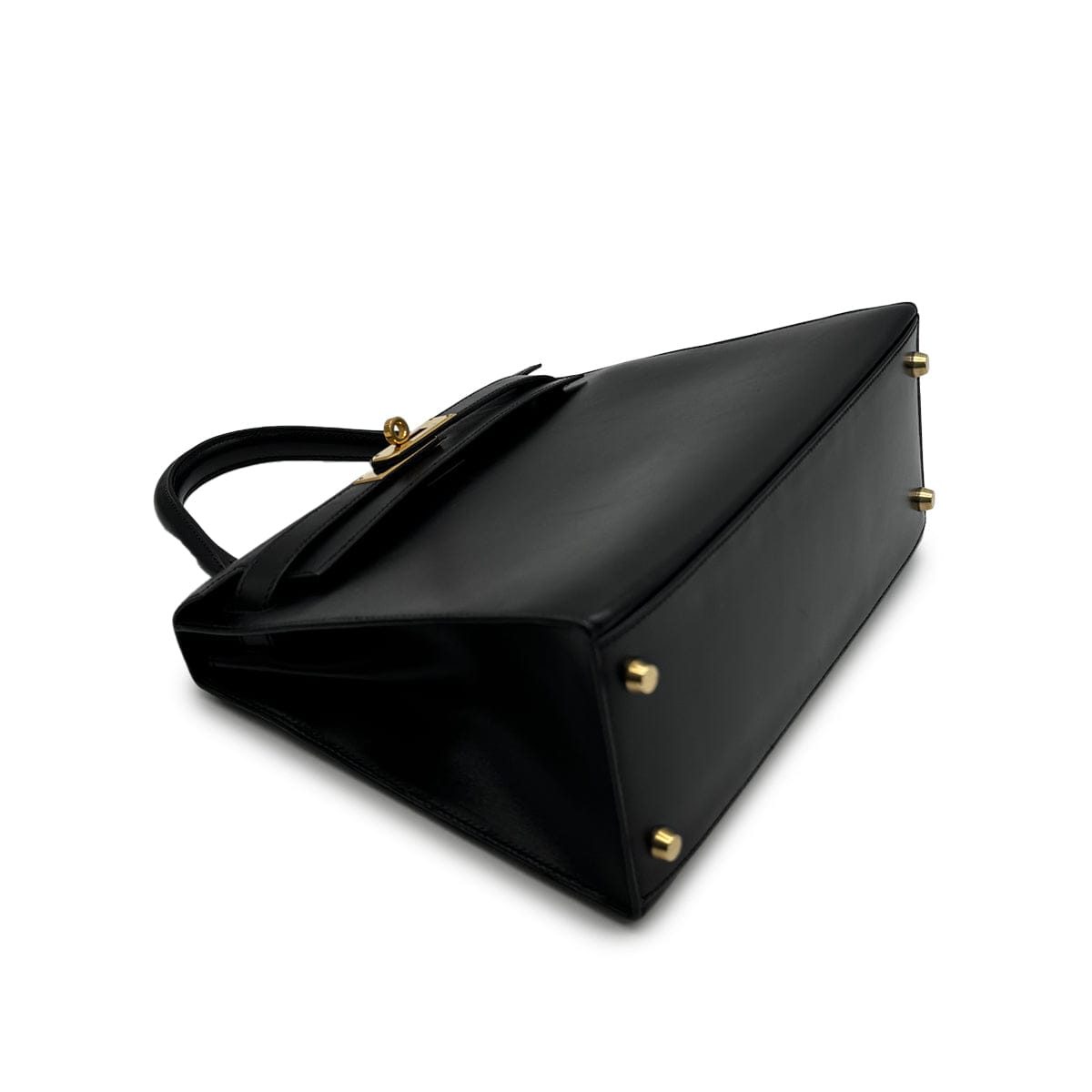 Luxury promise Japan HERMES KELLY 28 SELLIER BLACK BOXCALF HAND SHOULDER BAG 1996 CIRCLE Z GOLD HARDWRE 90317720