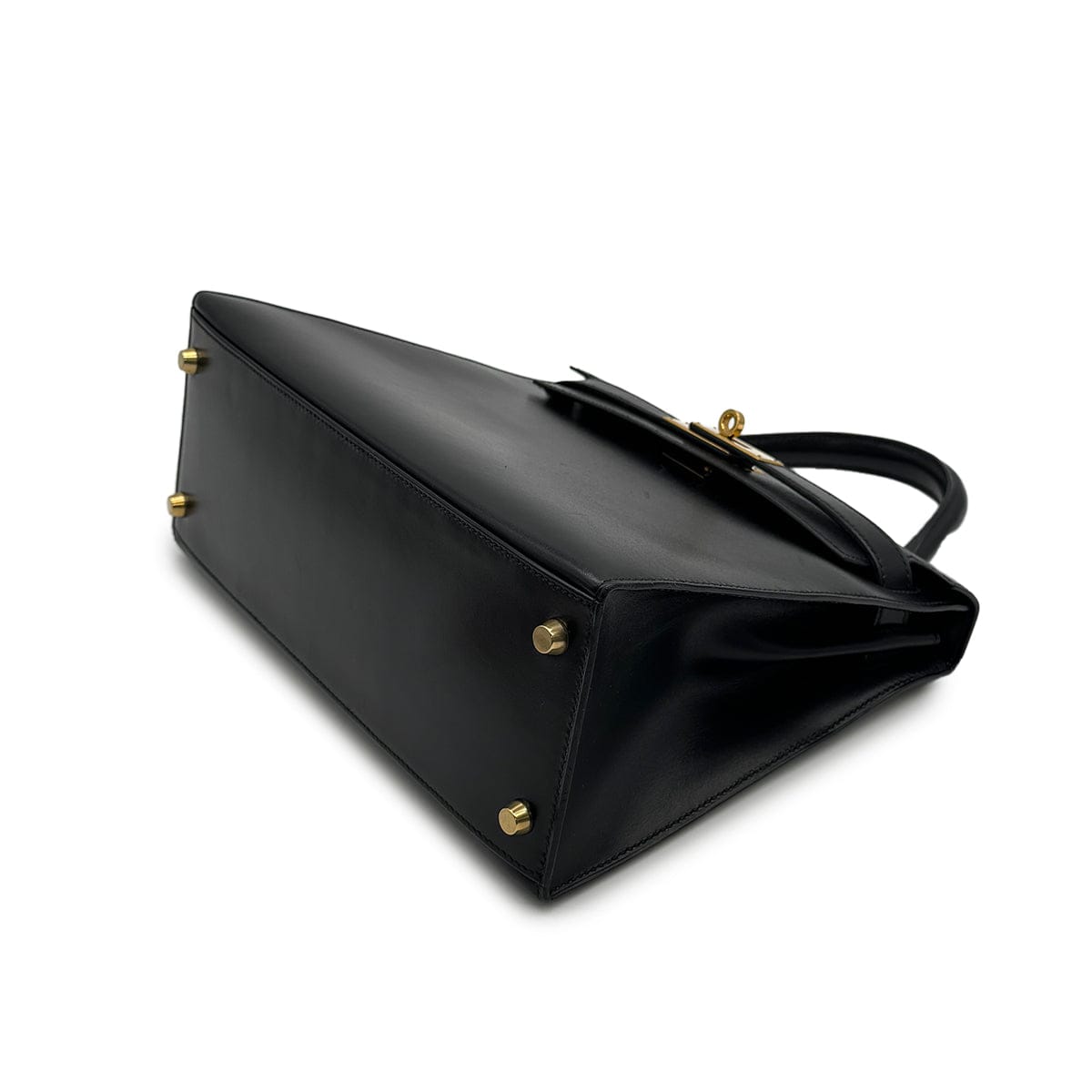 Luxury promise Japan HERMES KELLY 28 SELLIER BLACK BOXCALF HAND SHOULDER BAG 1996 CIRCLE Z GOLD HARDWRE 90317720