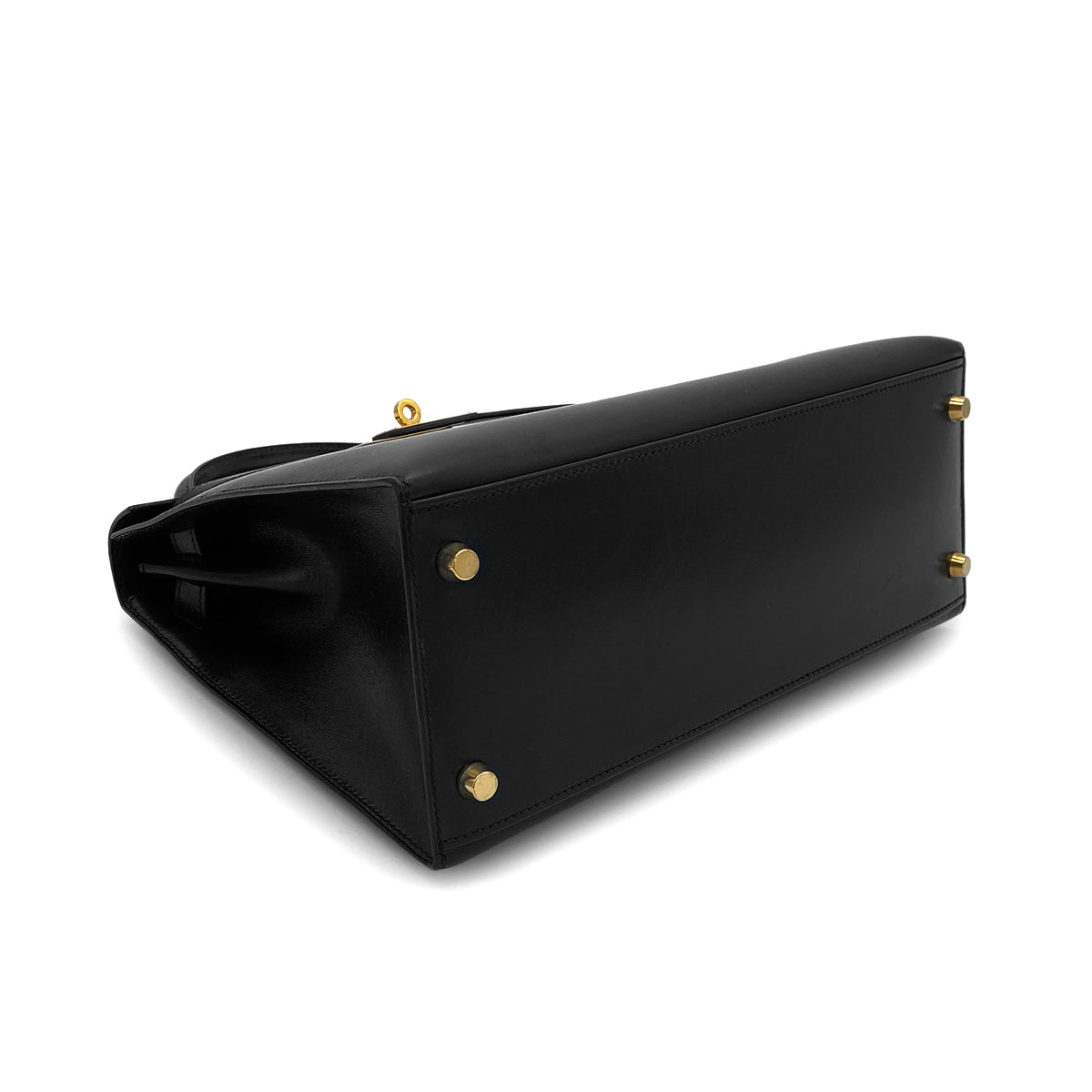 Luxury Promise Japan HERMES KELLY 28 SELLIER BLACK BOXCALF HAND SHOULDER BAG □A GHW 90283968
