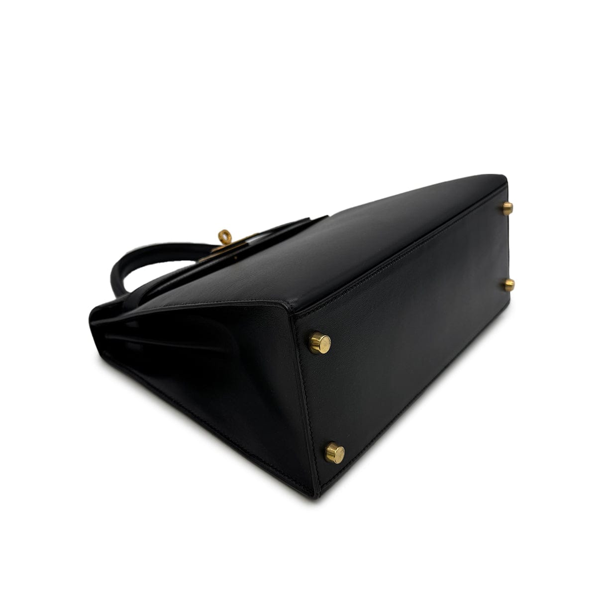 Luxury Promise Japan HERMES KELLY 28 SELLIER BLACK BOXCALF HAND SHOULDER BAG □A GHW 90305221