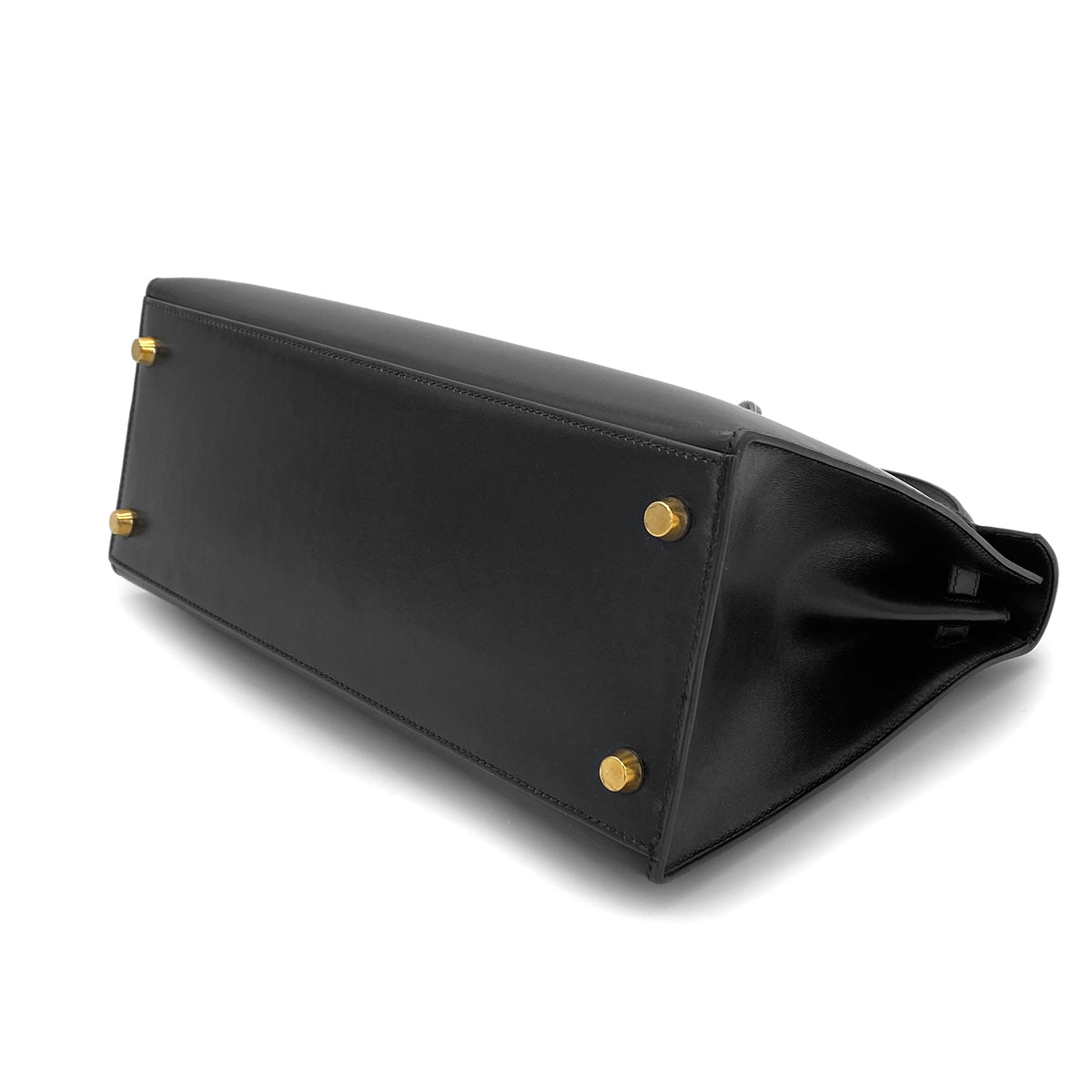 Luxury Promise Japan HERMES KELLY 28 SELLIER BLACK BOXCALF HAND SHOULDER BAG □C GHW 90281407