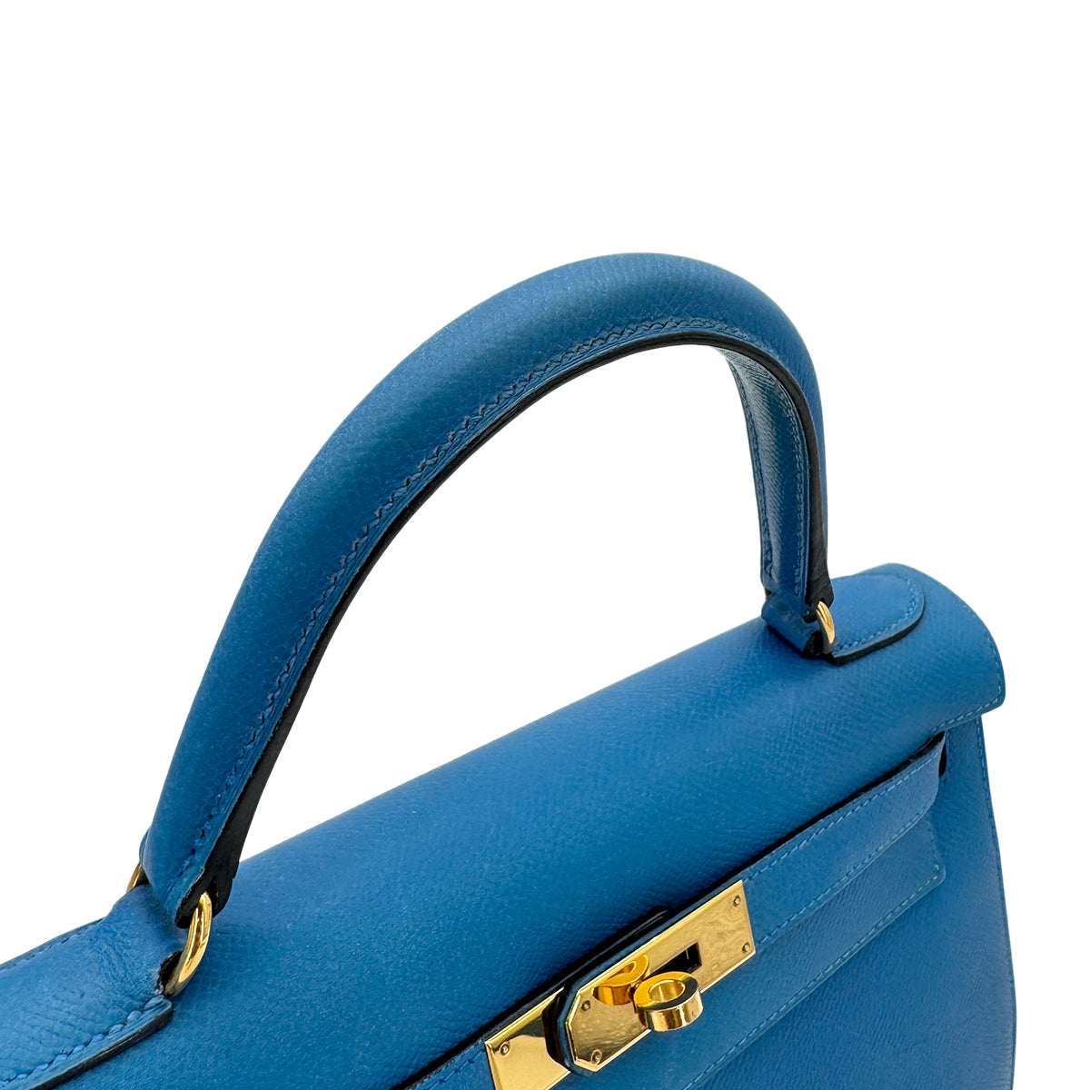 Luxury Promise Japan HERMES KELLY 28 SELLIER BLEU FRANCE VEAU EPSOM HAND SHOULDER BAG □O GHW 90295407