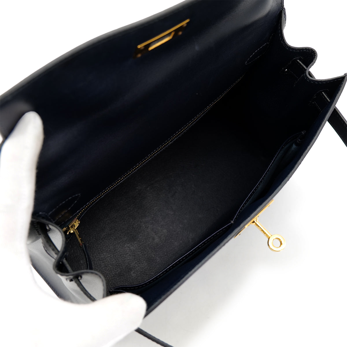 Luxury Promise Japan HERMES KELLY 28 SELLIER BLUE INDIGO BOXCALF HAND SHOULDER BAG □C GHW 90301712