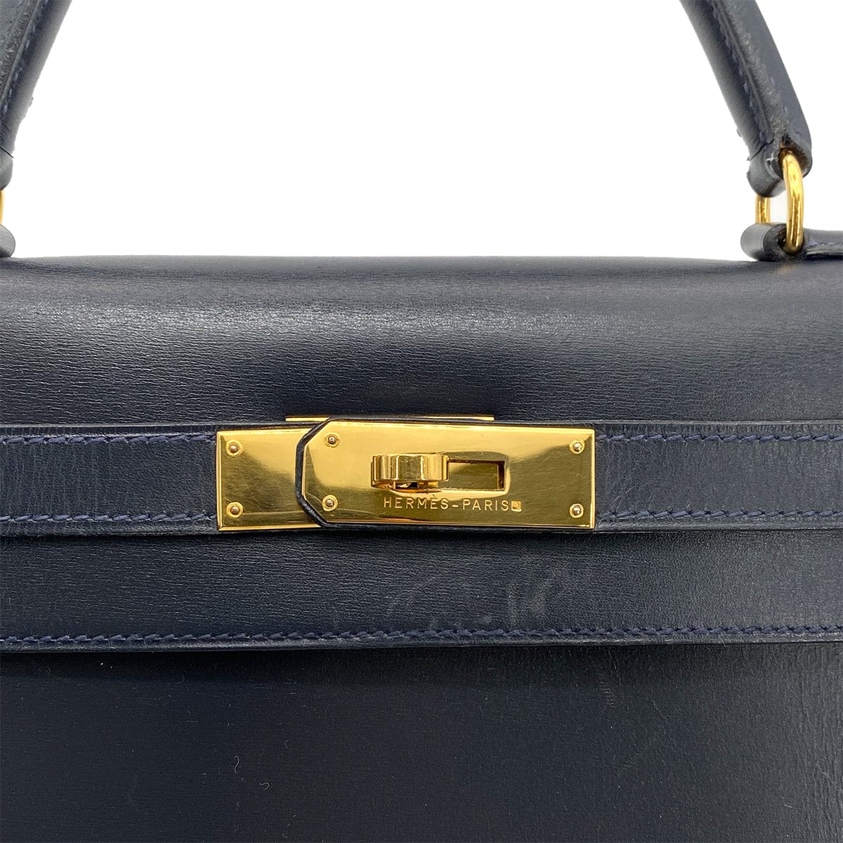 Luxury Promise Japan HERMES KELLY 28 SELLIER BLUE INDIGO BOXCALF HAND SHOULDER BAG 〇W GHW 90258799
