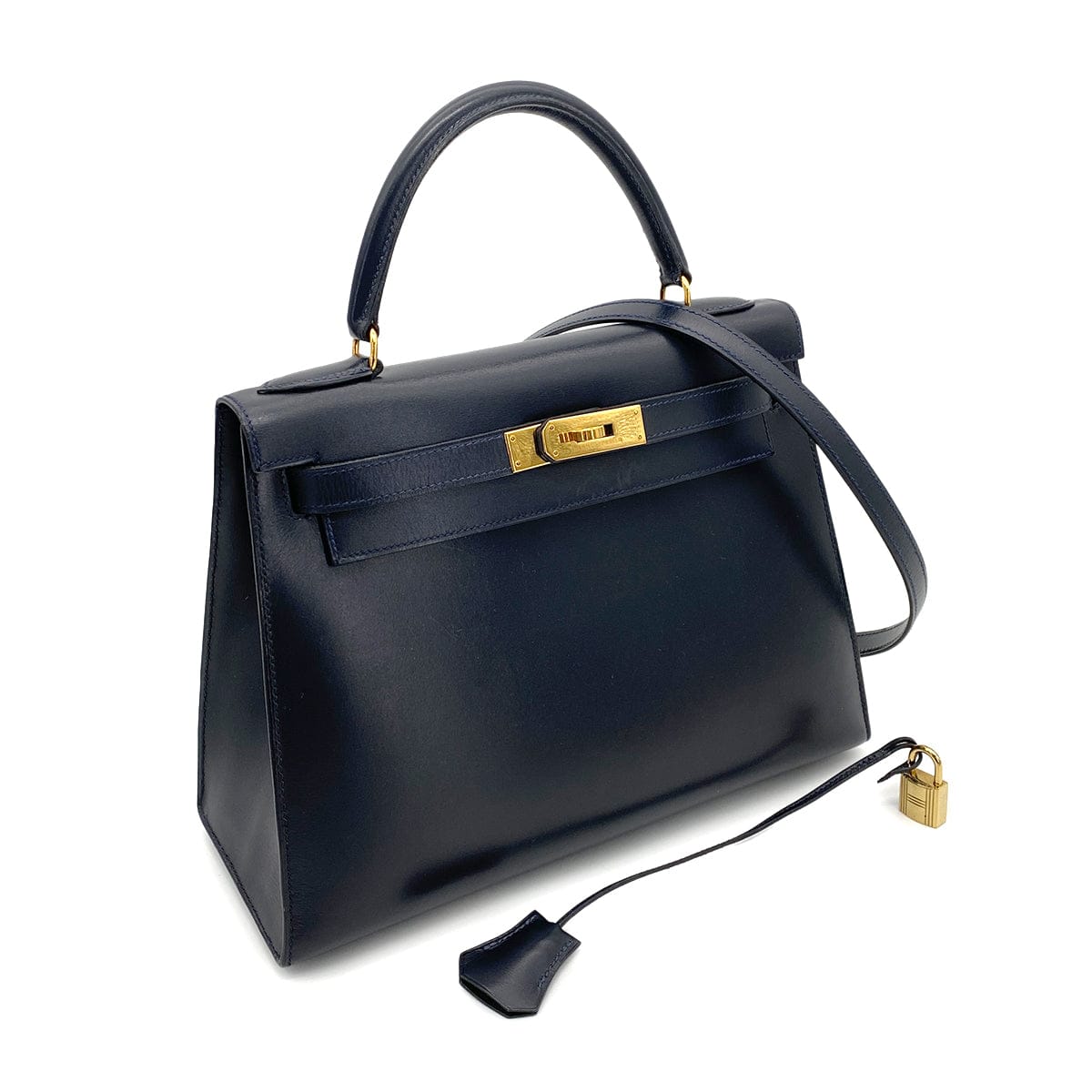 Luxury Promise Japan HERMES KELLY 28 SELLIER BLUE INDIGO BOXCALF HAND SHOULDER BAG 〇W GHW 90258799