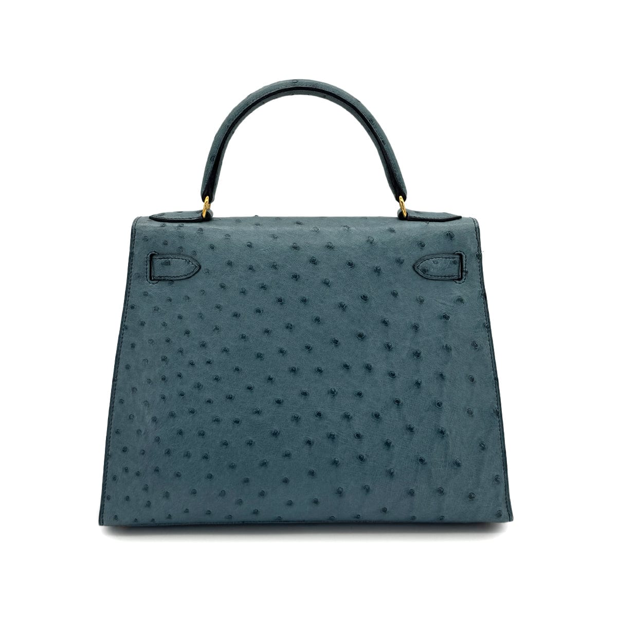 Luxury Promise Japan HERMES KELLY 28 SELLIER BLUE JEAN OSTRICH HAND SHOULDER BAG 〇Z GHW 90281428