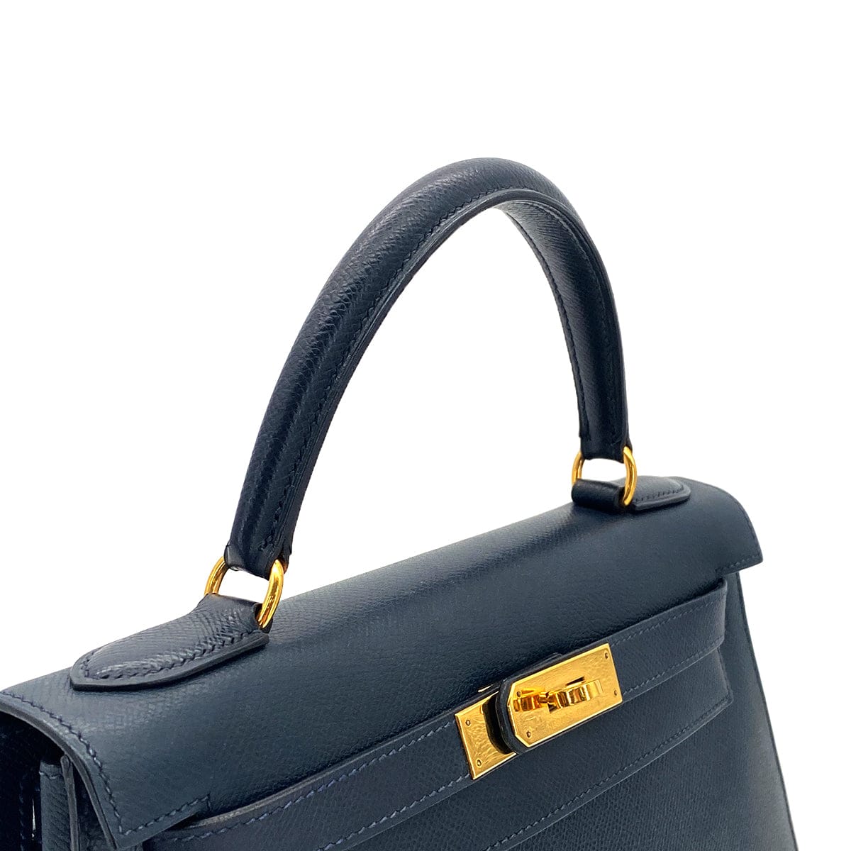 Luxury Promise Japan HERMES KELLY 28 SELLIER BLUE MARINE COUCHEVEL HAND SHOULDER BAG 〇Y GHW 90301705