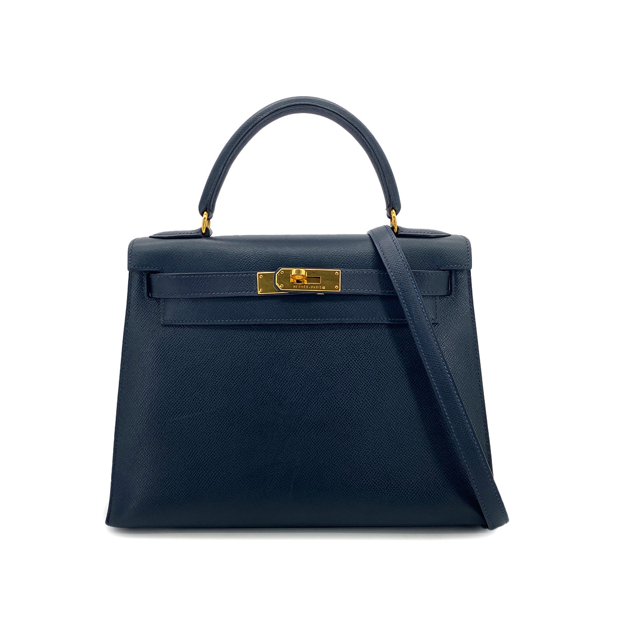 Luxury Promise Japan HERMES KELLY 28 SELLIER BLUE MARINE COUCHEVEL HAND SHOULDER BAG 〇Y GHW 90301705