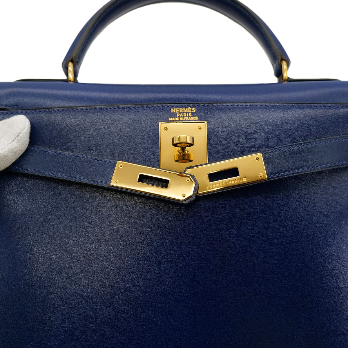 Luxury Promise Japan HERMES KELLY 28 SELLIER BLUE ROY BOXCALF HAND SHOULDER BAG 〇Y GHW 90302180
