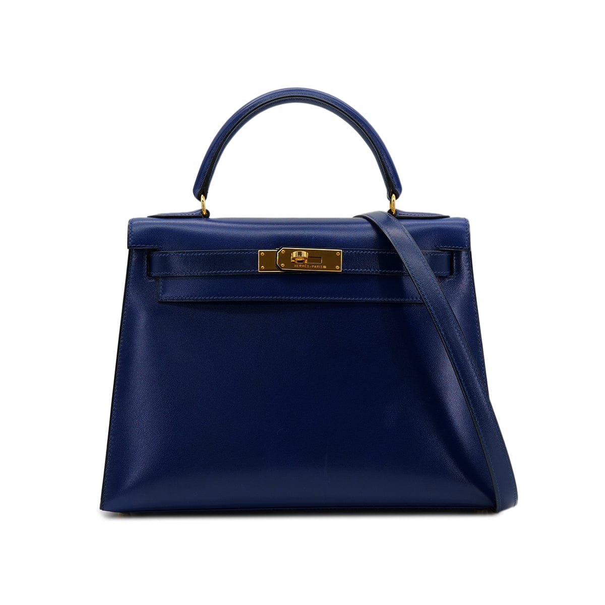 Luxury Promise Japan HERMES KELLY 28 SELLIER BLUE ROY BOXCALF HAND SHOULDER BAG 〇Y GHW 90302180