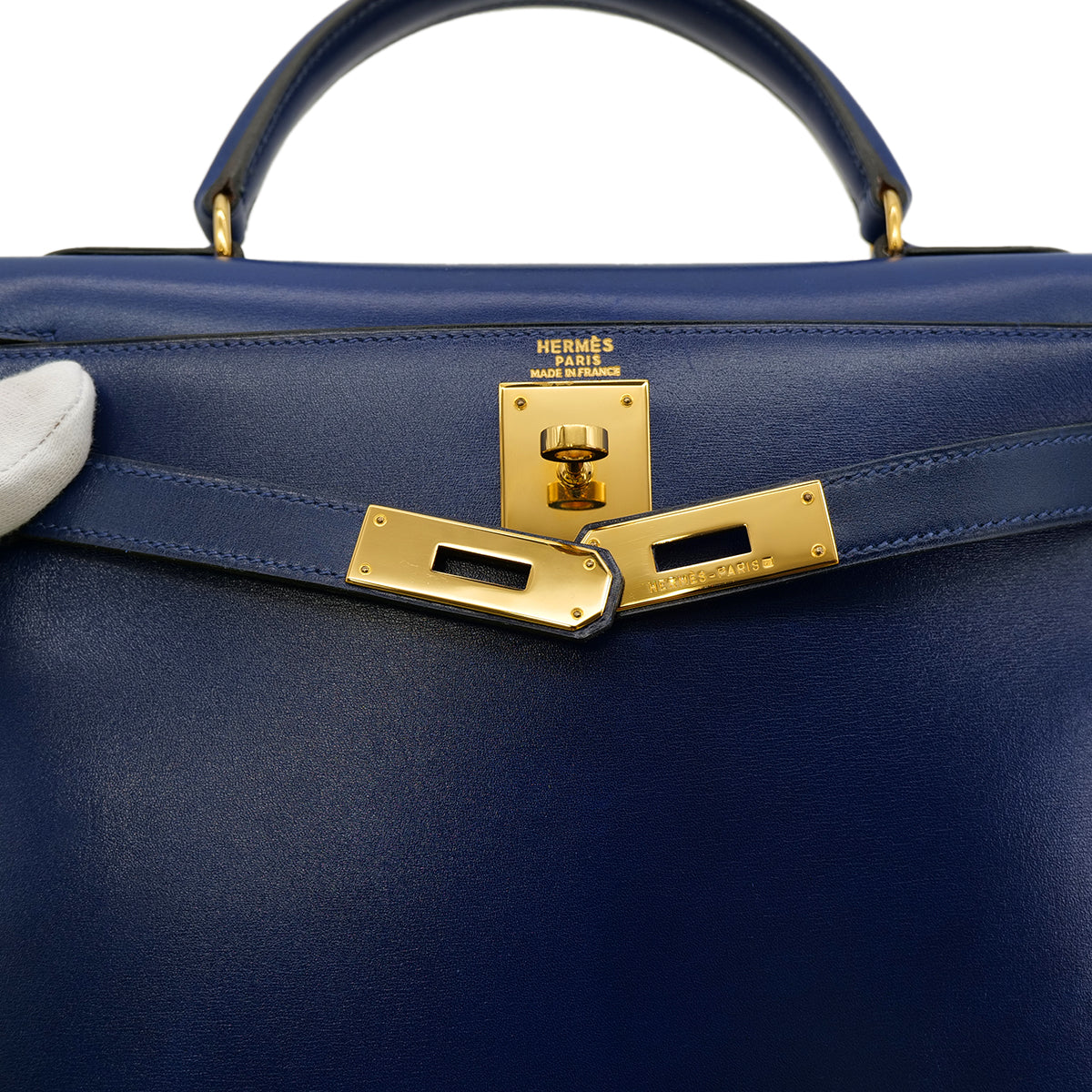 Luxury Promise Japan HERMES KELLY 28 SELLIER BLUE ROY BOXCALF HAND SHOULDER BAG 〇Y GHW 90302180